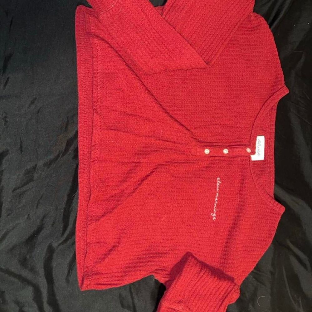 Gilly-hicks Women's Red and Burgundy Shirt